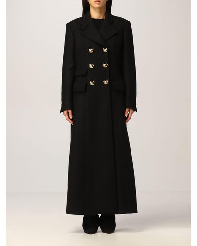 Moschino Double-breasted Coat With Teddy Buttons - Black