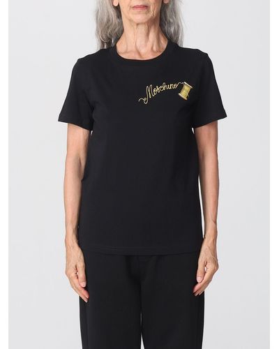 Moschino Cotton T-shirt With Printed Logo - Black
