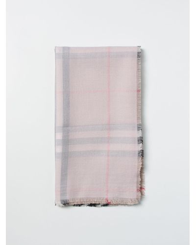 Burberry Schal aus kaschmir mit tartan-motiv und logo - Pink