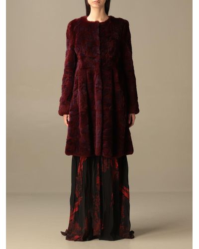 Alberta Ferretti Fur Coats - Multicolour