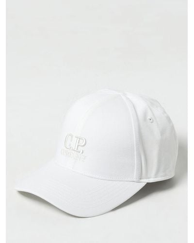C.P. Company Cappello in cotone con logo ricamato - Bianco