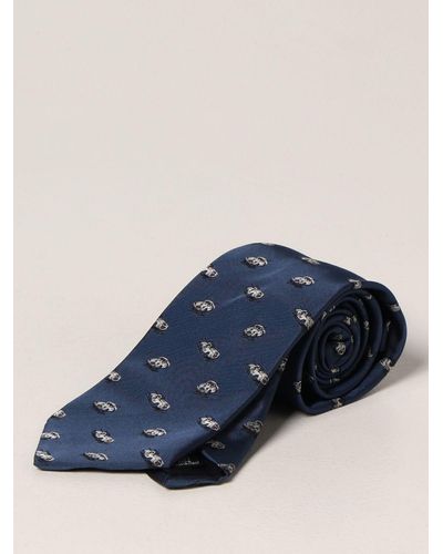 Fiorio Tie In Printed Silk - Blue