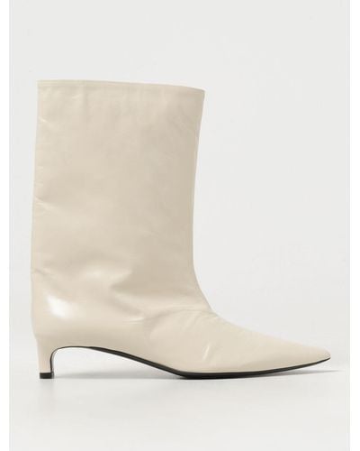 Jil Sander Flat Ankle Boots - White