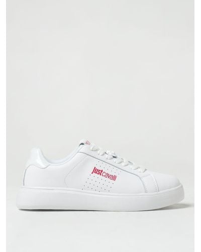 Just Cavalli Sneakers in pelle con logo stampato - Bianco