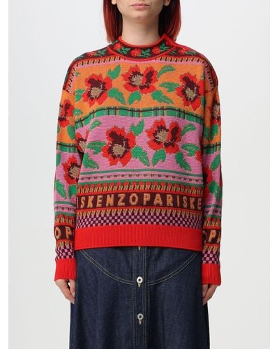 KENZO Sweater In Wool Blend - Red
