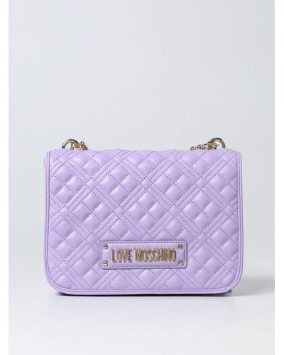 Love Moschino Bag In Quilted Synthetic Leather - Purple