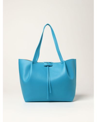 Patrizia Pepe Bag In Grained Leather - Blue
