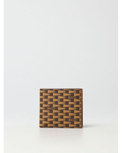 Bally Wallet In Coated Fabric And Leather - Natural