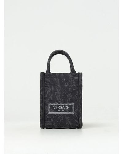Versace Borsa in tessuto jacquard - Blu