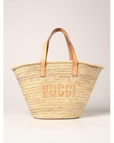 Emilio Pucci Tote Bags Shoulder Bag - Natural