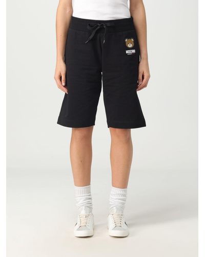 Moschino Shorts In Stretch Cotton - Black