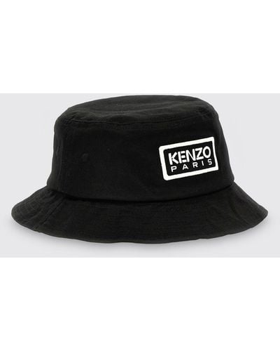 KENZO Cappello in cotone con logo - Nero
