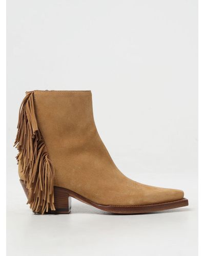 Buttero Flat Ankle Boots - Brown