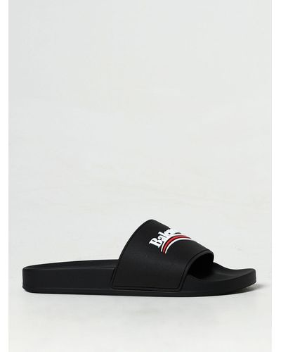 Balenciaga Sandalias Political Campaign con logo en relieve - Negro