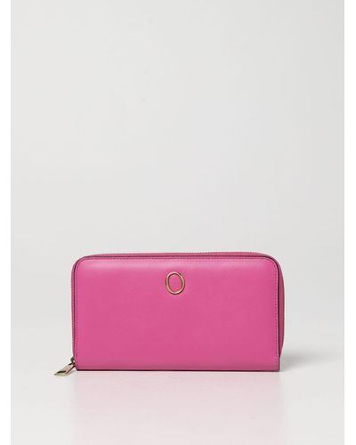 Orciani Liberty Wallet In Smooth Leather - Pink