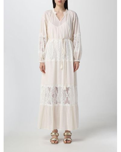 Twin Set Dress In Muslin And Lace - White