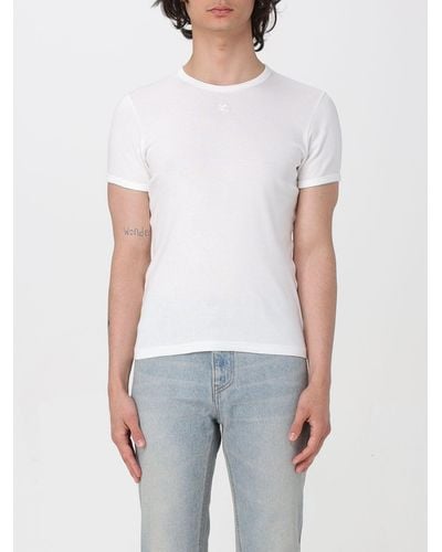 Courreges T-shirt in cotone con ricamo - Bianco
