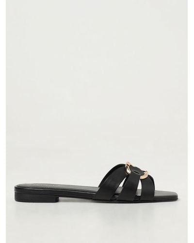 Twin Set Flat Sandals - Black
