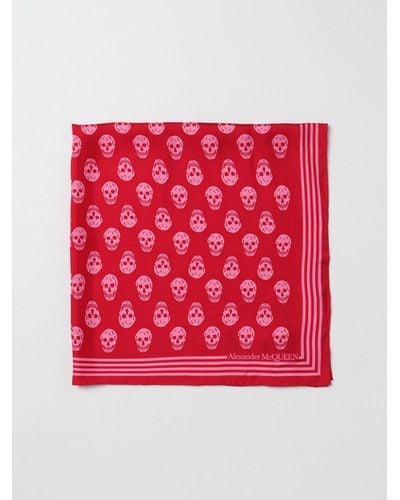Alexander McQueen Silk Scarf With Print - Red