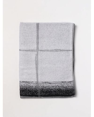 Emporio Armani Scarf In Wool And Silk Blend - Grey