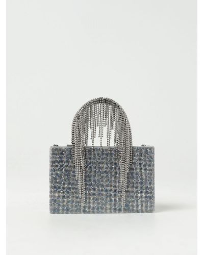 Kara Rhinestones And Nappa Leather Bag - Blue