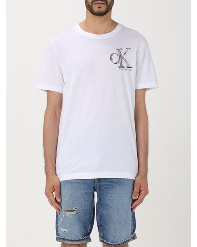 Ck Jeans T-shirt in cotone con logo - Bianco