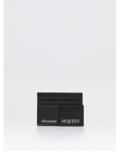 Alexander McQueen Portacarte di credito in pelle - Bianco