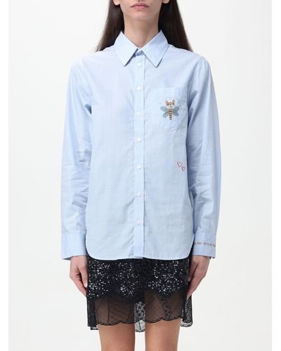 Zadig & Voltaire Camicia in cotone con ricami - Blu