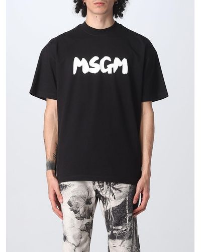 MSGM T-shirt over con stampa logo - Nero