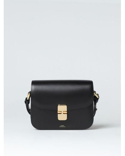 A.P.C. Grace Bag In Leather With Shoulder Strap - Black