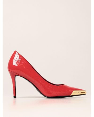 Versace Patent Leather Court Shoes - Red