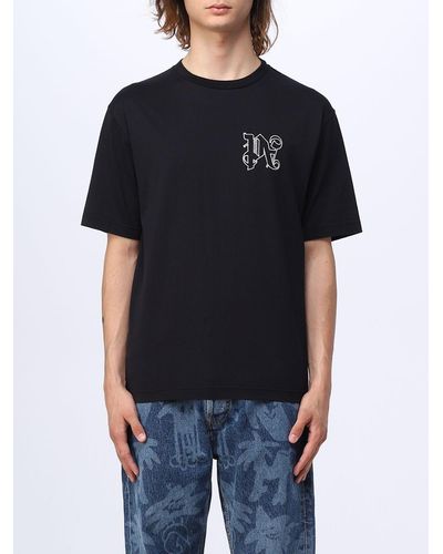Palm Angels Black Monogram Crew Neck T -Shirt - Noir