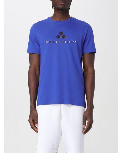 Peuterey T-shirt in cotone con logo - Blu