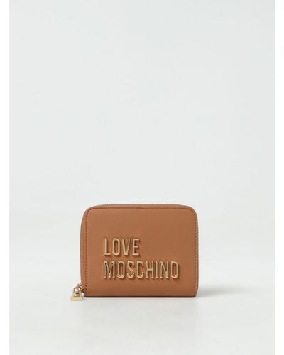 Love Moschino Portafoglio in pelle sintetica con logo - Marrone