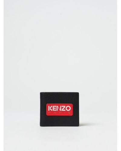KENZO Leather Wallet With Logo - White