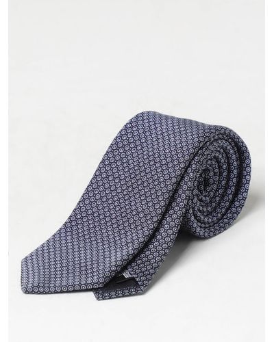 Emporio Armani Cravatta in seta con motivo geometrico - Blu