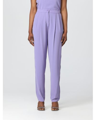 Emporio Armani Pants In Stretch Fabric - Purple