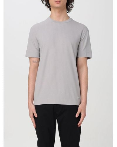 Emporio Armani T-shirt in cotone con ricamo - Grigio