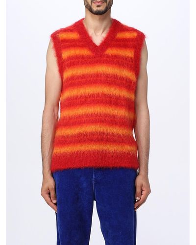 Marni Vest In Mohair Blend - Red