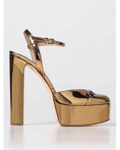 Elisabetta Franchi Court Shoes In Synthetic Patent Leather - Metallic