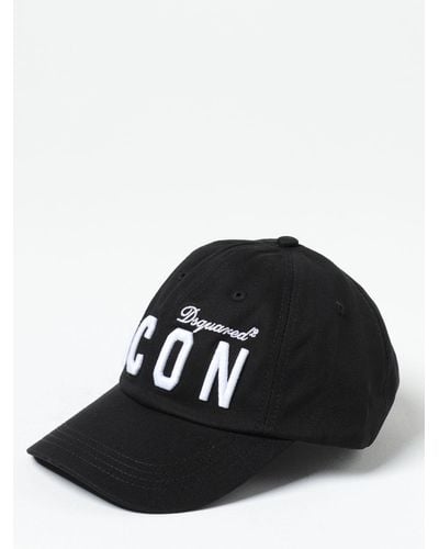 DSquared² Hat In Cotton With Embroidery - Black