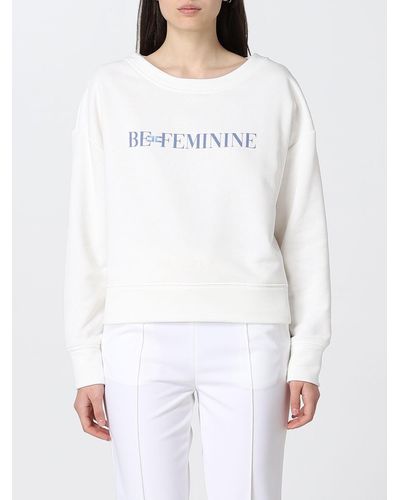 Elisabetta Franchi Sweatshirt In Cotton Blend - White