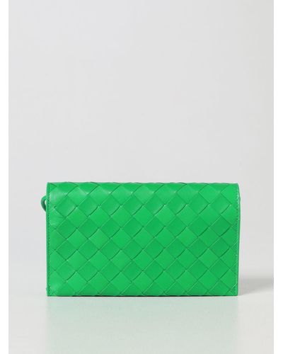 Bottega Veneta Woven Leather Shoulder Bag - Green
