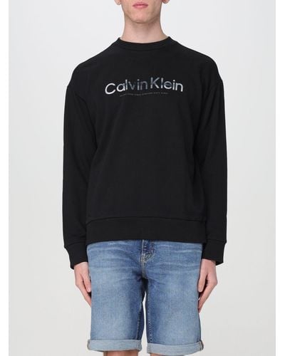 Calvin Klein Felpa in cotone con logo - Nero