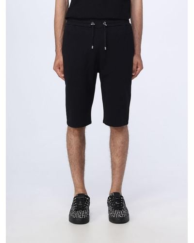 Balmain Shorts con coulisse e logo in cotone organico - Nero