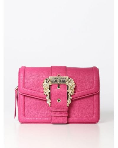 Versace Bag In Grained Synthetic Leather - Pink