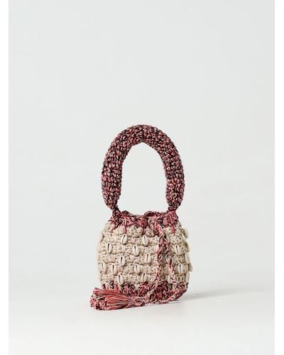 Alanui Borsa Seashell in crochet di cotone con conchiglie - Rosa