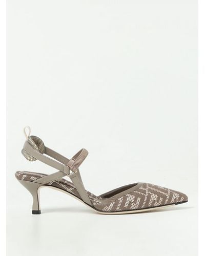 Fendi Slingback Colibrì in tessuto jacquard - Neutro