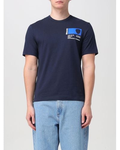 Blauer T-shirt in cotone - Blu