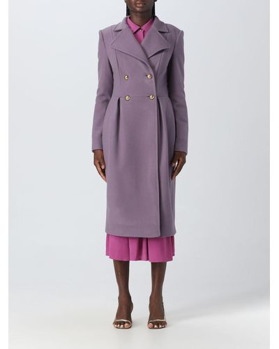 Purple Elisabetta Franchi Coats for Women | Lyst
